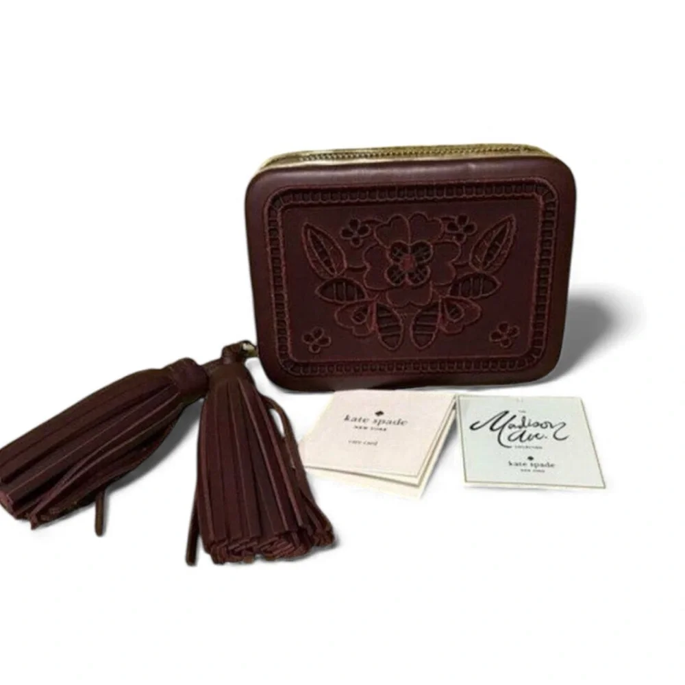 Kate Spade Madison Avenue Woodcrest Lane Zurie Tassel Floral Clutch Bag New